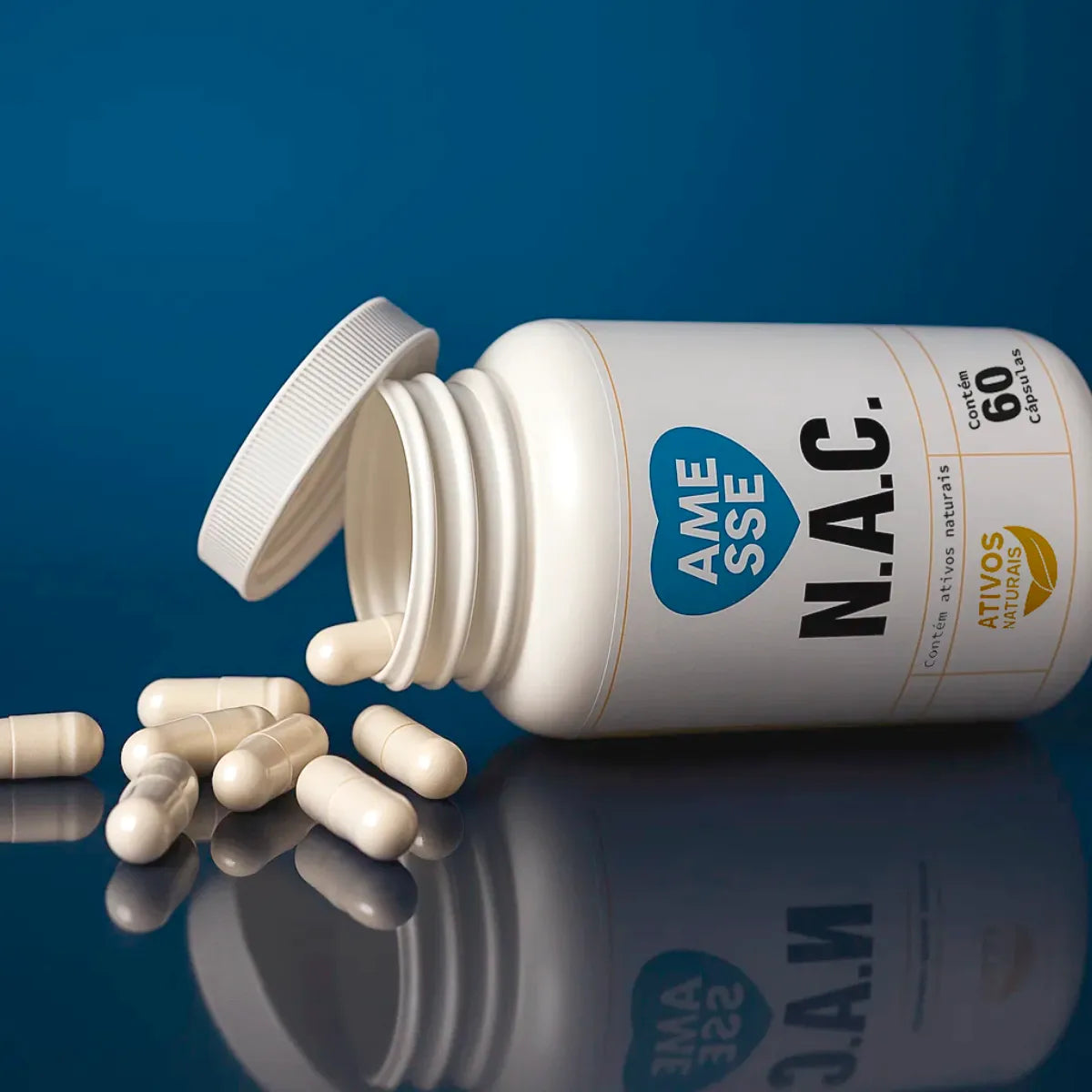 NAC - N-Acetilcisteína - 600mg - Precursor da Glutationa - 60 Cápsulas